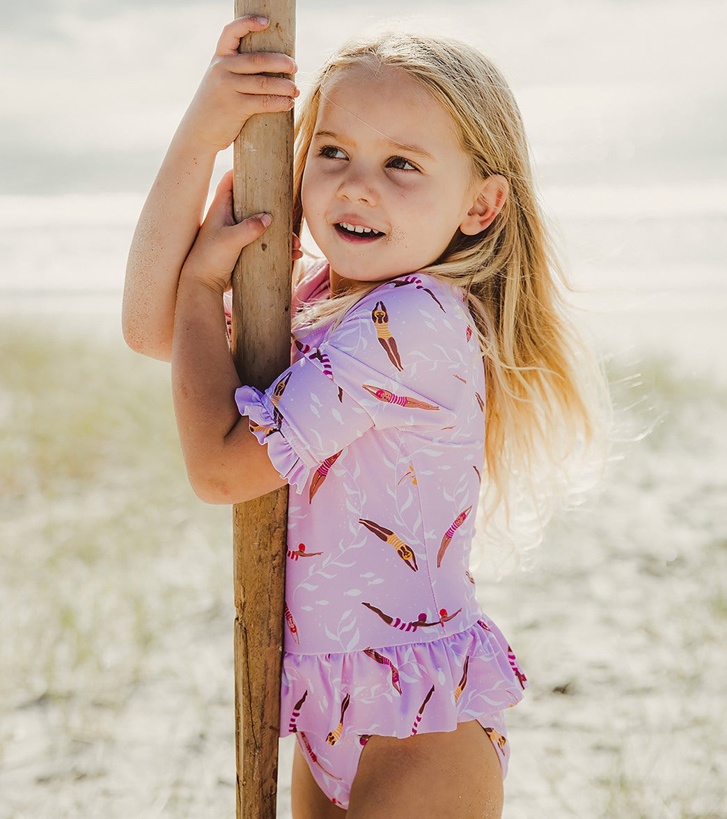 Snapper Rock Girls' Diving Diva Skirted One Piece Swimsuit (Baby, Toddler)