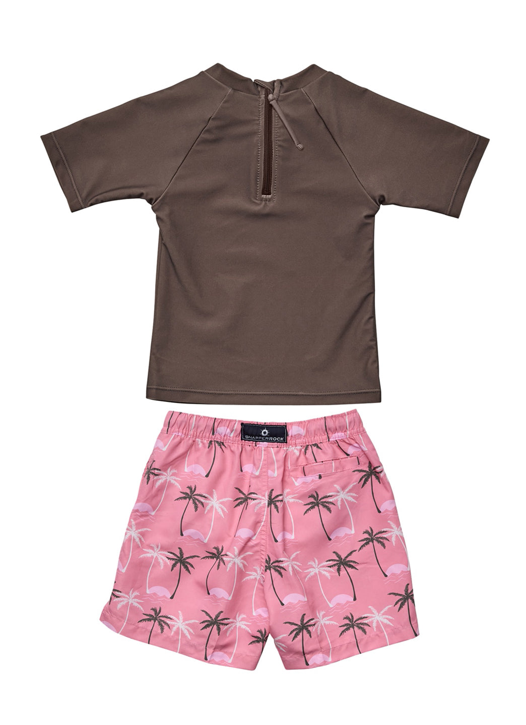 Snapper Rock Boys' Palm Paradise Sustainable Short Sleeve Rashguard Set (Baby)