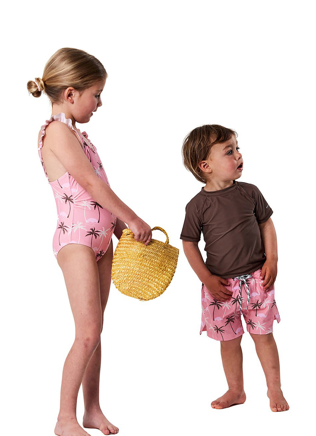 Snapper Rock Boys' Palm Paradise Sustainable Short Sleeve Rashguard Set (Baby)