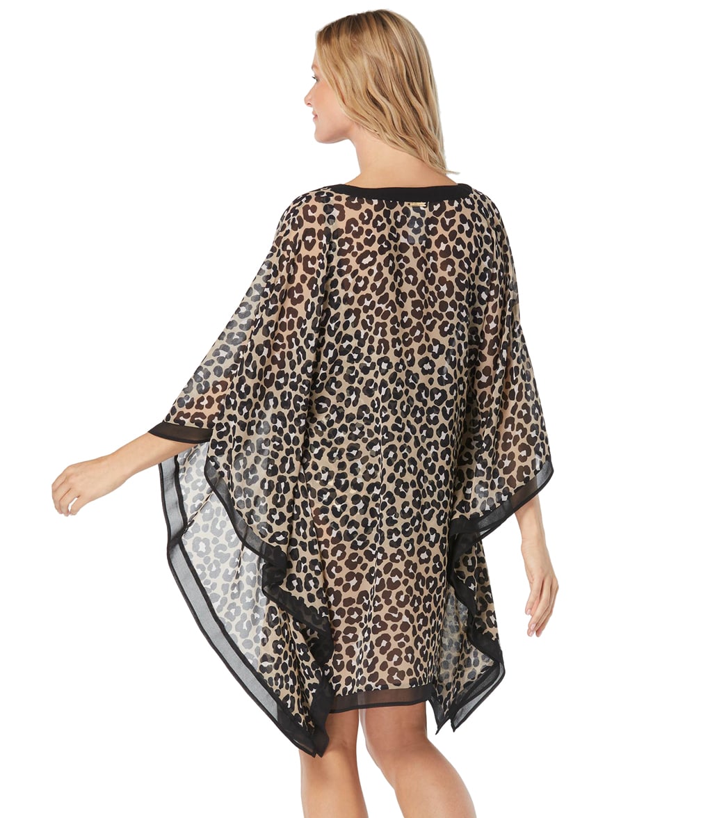 Michael Kors Women's Graphic Cheetah Caftan Cover Up