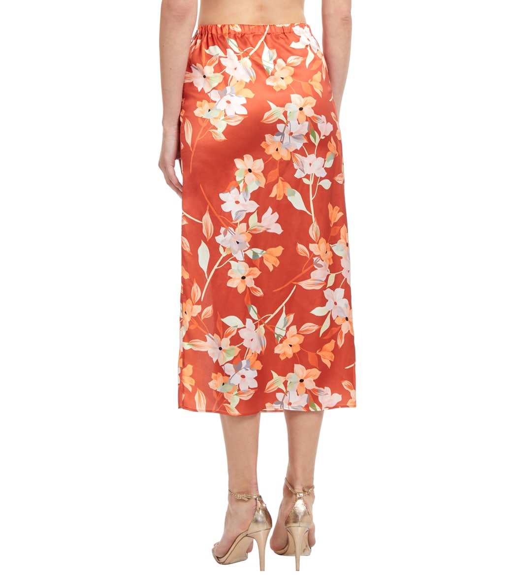 Gottex Women's Amore Am A Feminine Floral Side Slit Long Cover Up Skirt