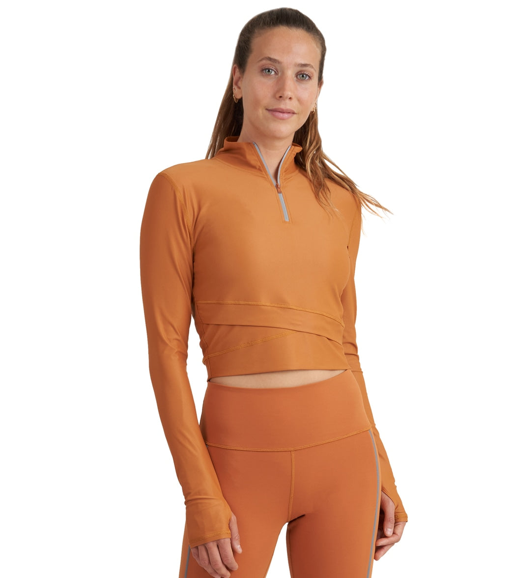Thrive Societe Reflective Zip Crop Top