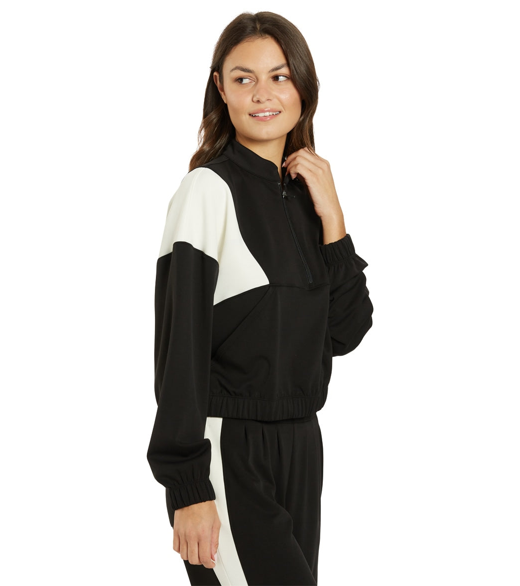 Thrive Societe Blocked Half Zip Pullover