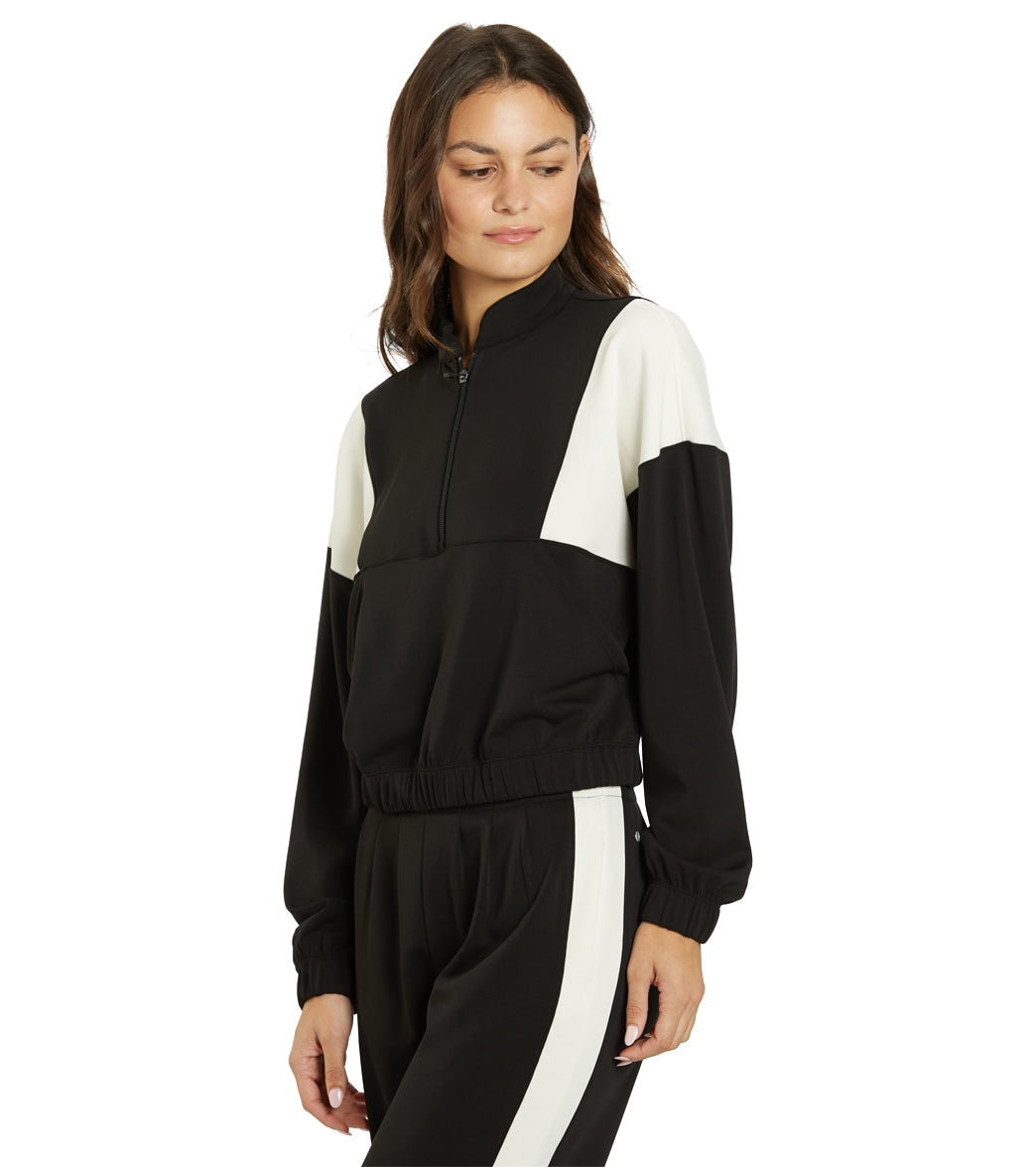 Thrive Societe Blocked Half Zip Pullover