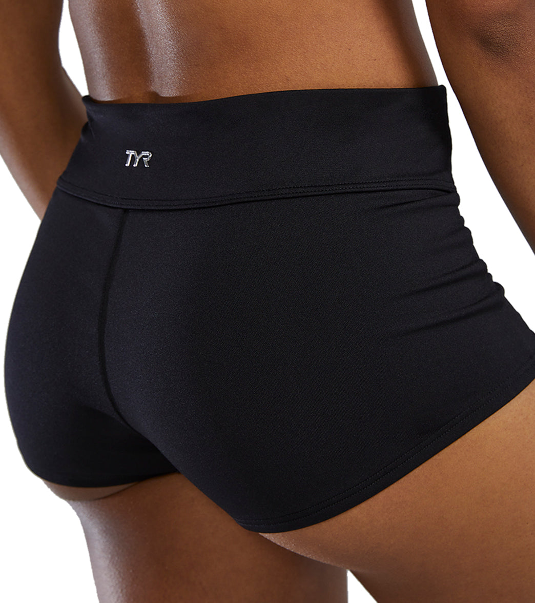 TYR Women's Solid Durafast Elite Casey Boyshort Bikini Bottom