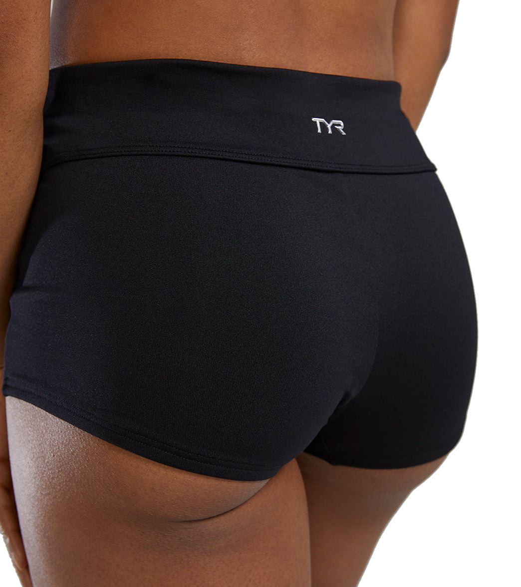 TYR Women's Solid Durafast Elite Casey Boyshort Bikini Bottom