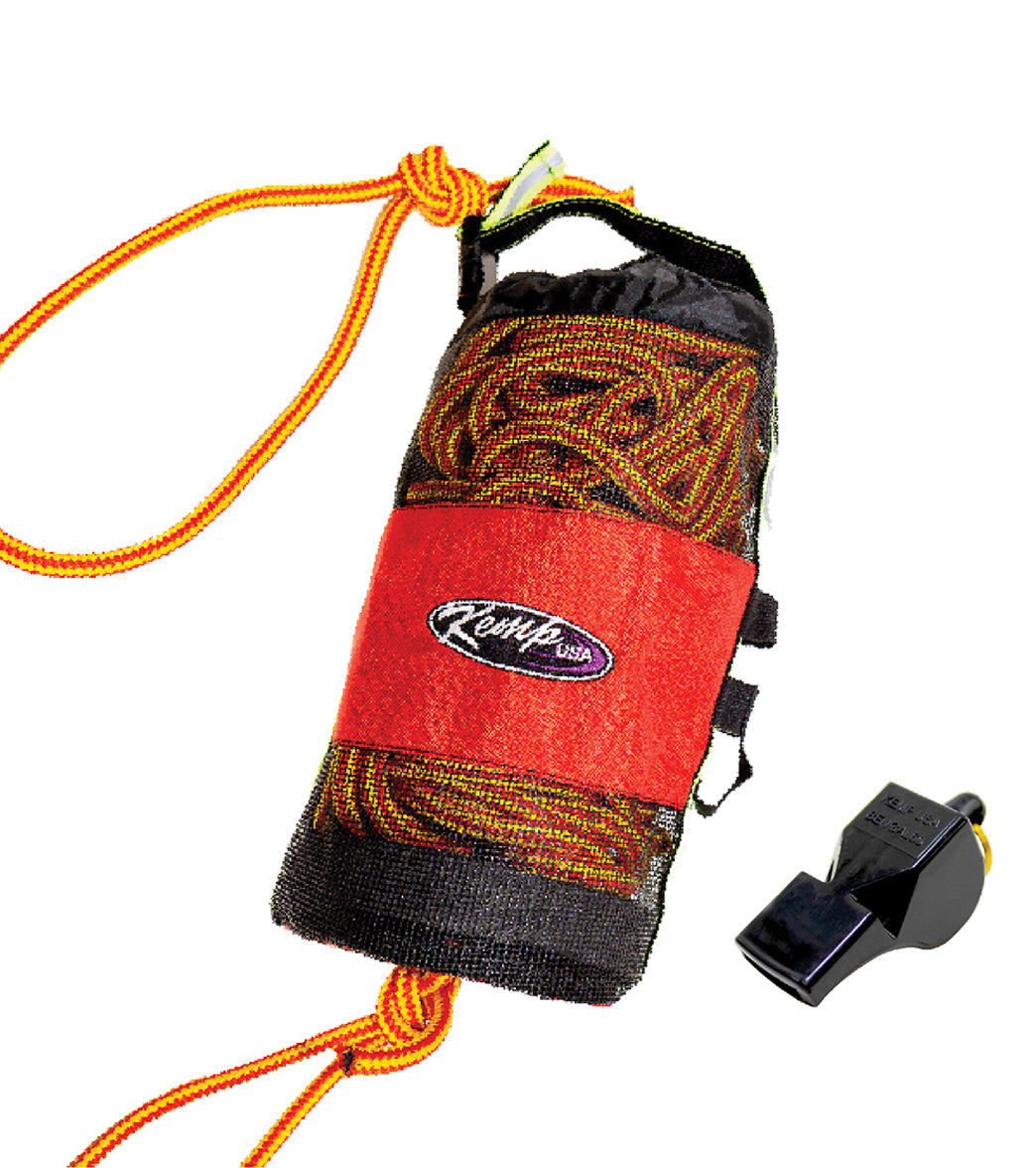 KEMP USA Throw Bag with 75' of 3/8" Yellow Rope and Bengal Safety Whistle