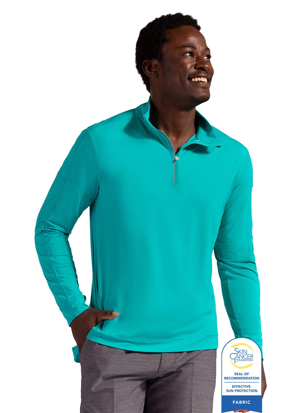 Bloq UV Men's Mock 1/4 Zip UPF 50 Pull Over