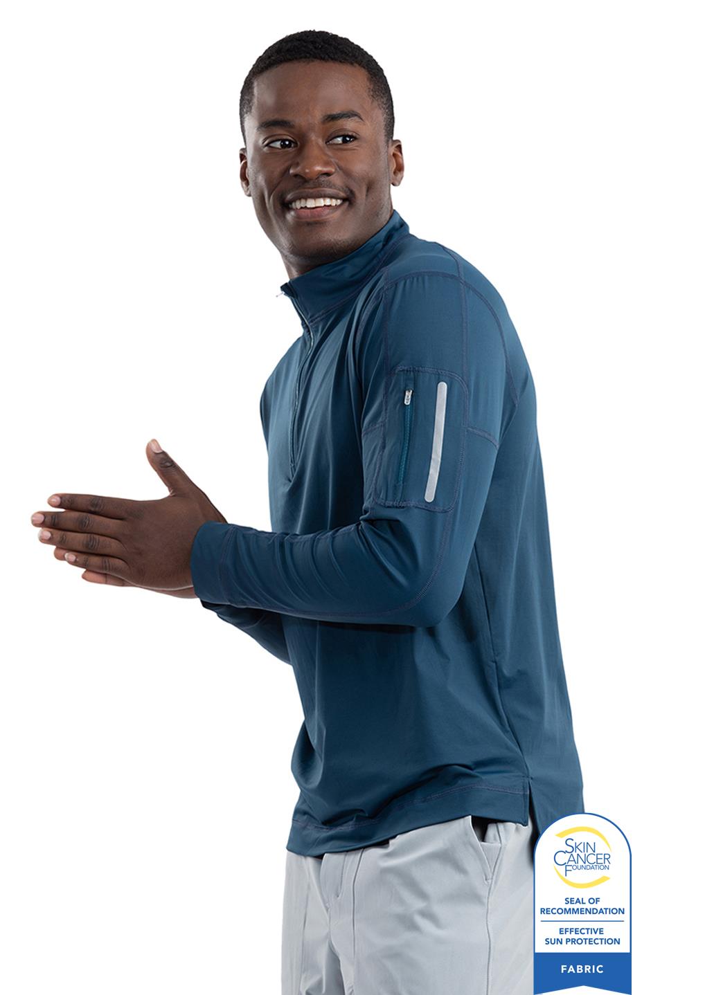 Bloq UV Men's Mock 1/4 Zip UPF 50 Pull Over