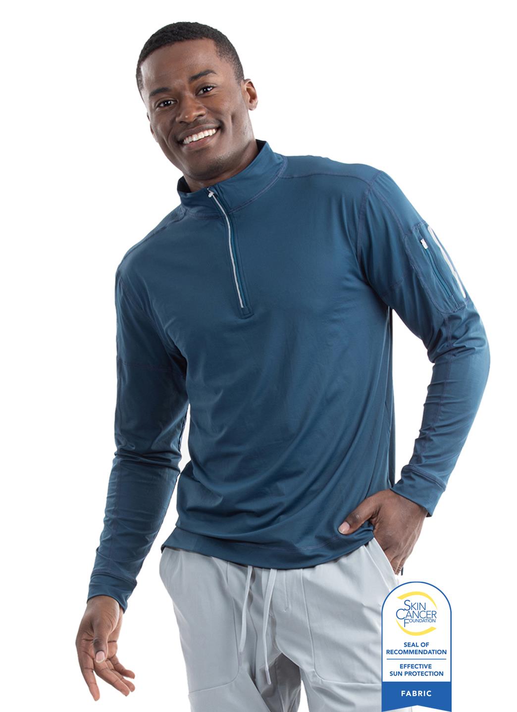 Bloq UV Men's Mock 1/4 Zip UPF 50 Pull Over