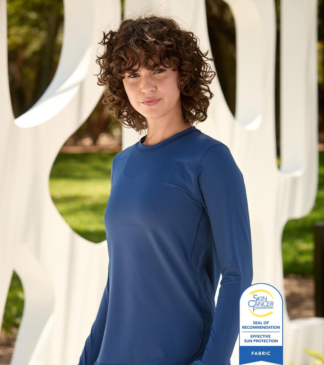 Bloq UV Women's Relaxed Scallop Long Sleeve UPF 50 Sun Shirt