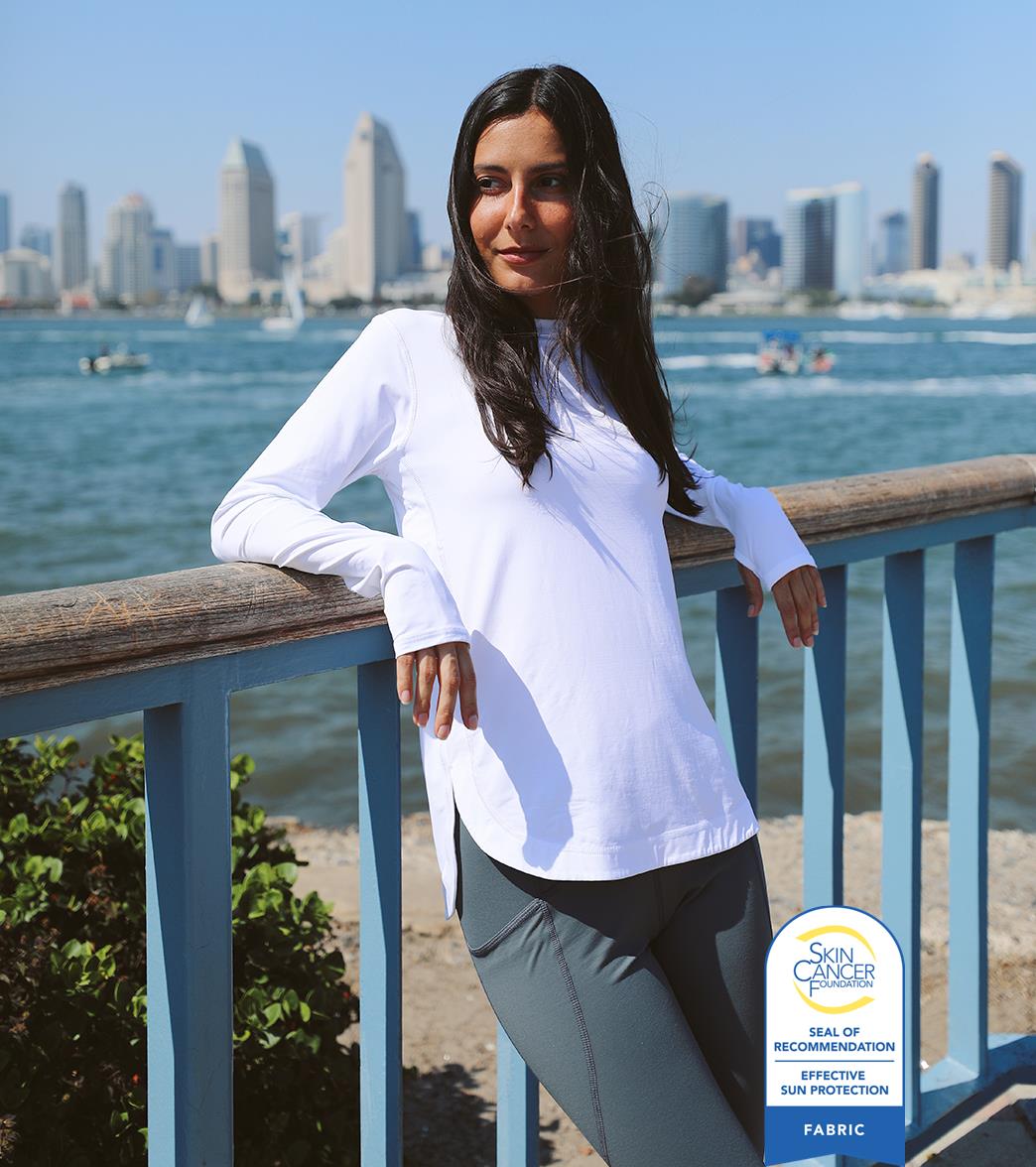 Bloq UV Women's Relaxed Scallop Long Sleeve UPF 50 Sun Shirt