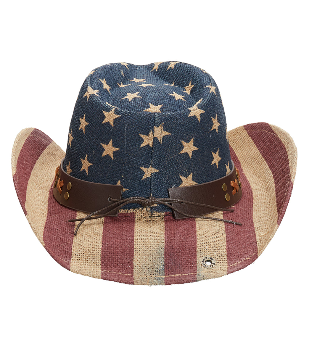 Peter Grimm Uncle Sam Patriotic Americana 3.5 " Brim Cowboy Hat