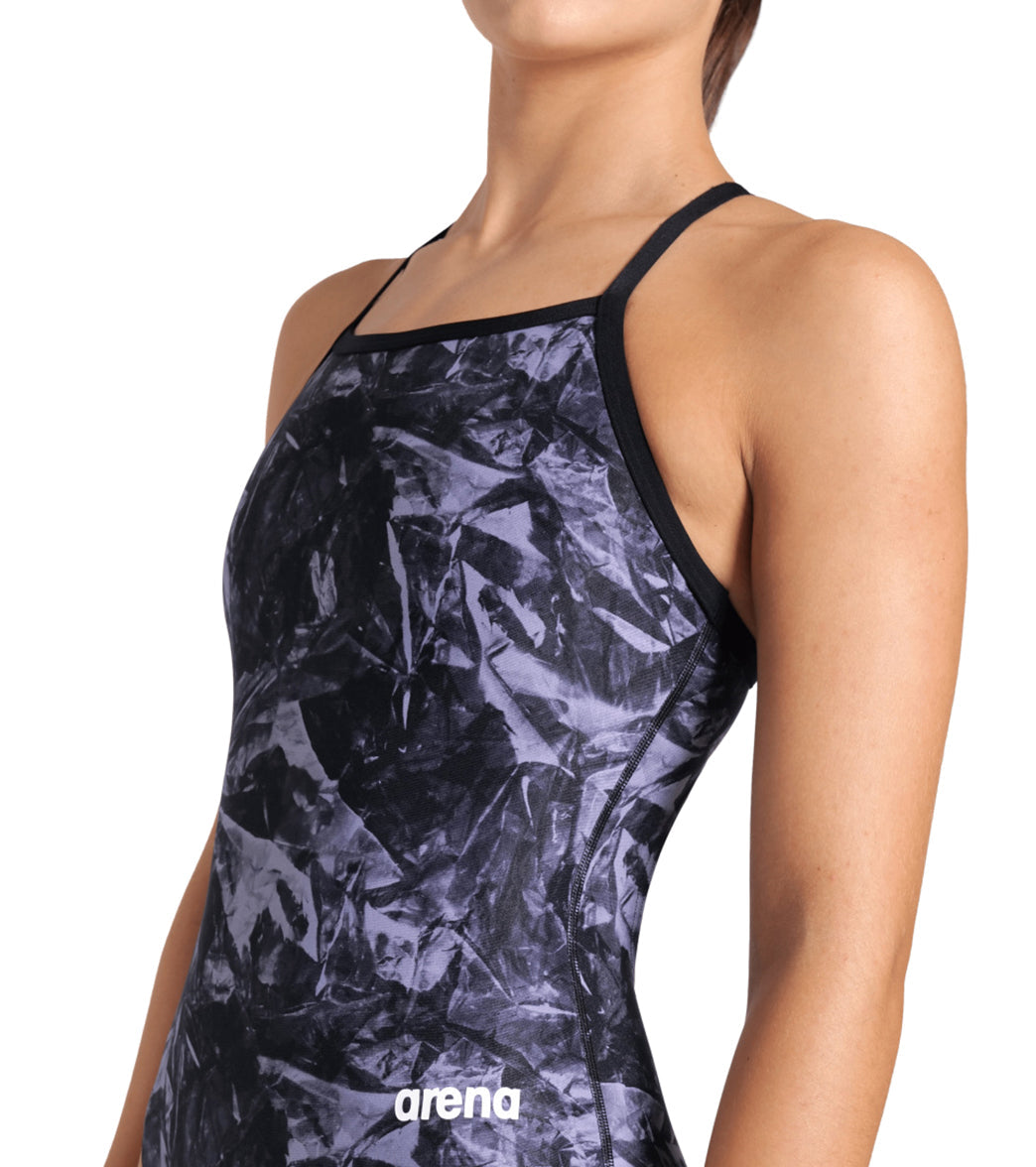 Arena Women's Team Crackle Lightdrop Back One Piece Swimsuit