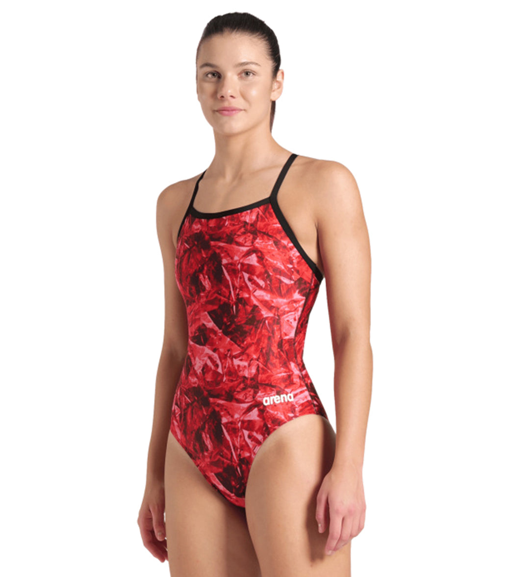 Arena Women's Team Crackle Lightdrop Back One Piece Swimsuit