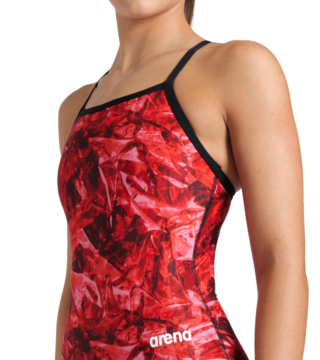 Arena Women's Team Crackle Lightdrop Back One Piece Swimsuit