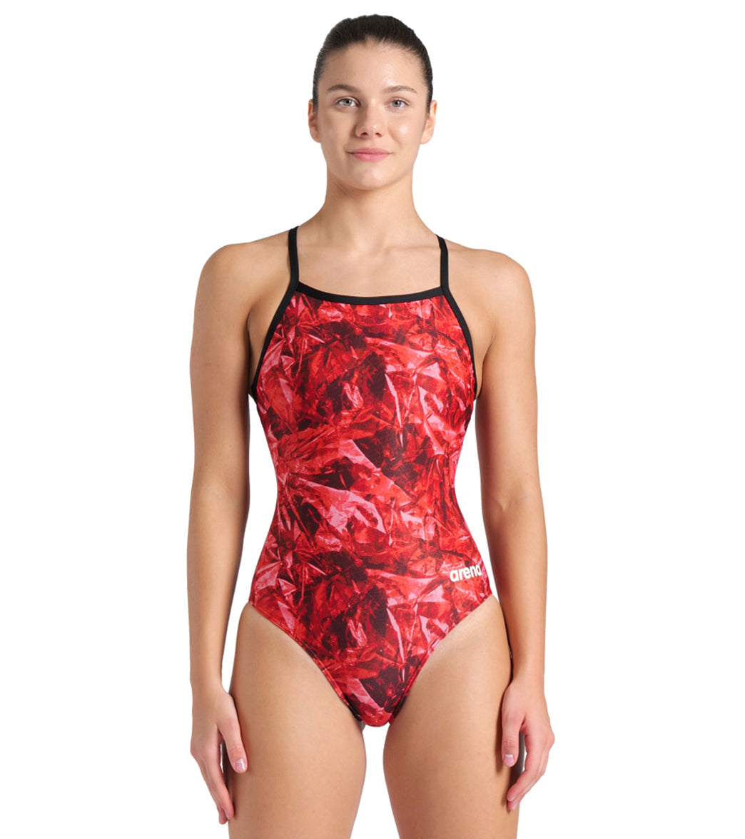 Arena Women's Team Crackle Lightdrop Back One Piece Swimsuit