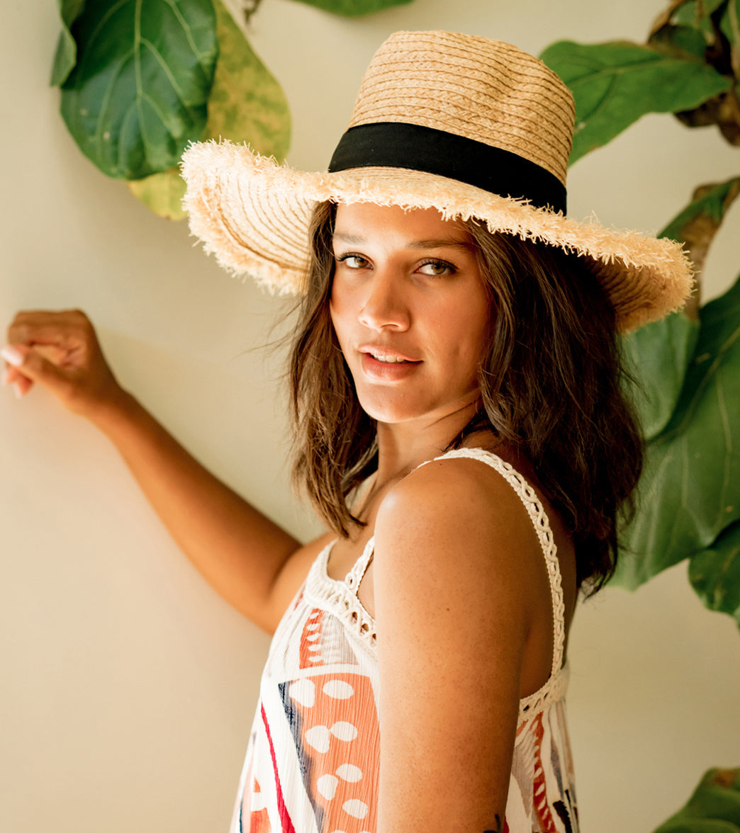Peter Grimm Valencia Crushable & Packable Raffia Straw Sun Hat