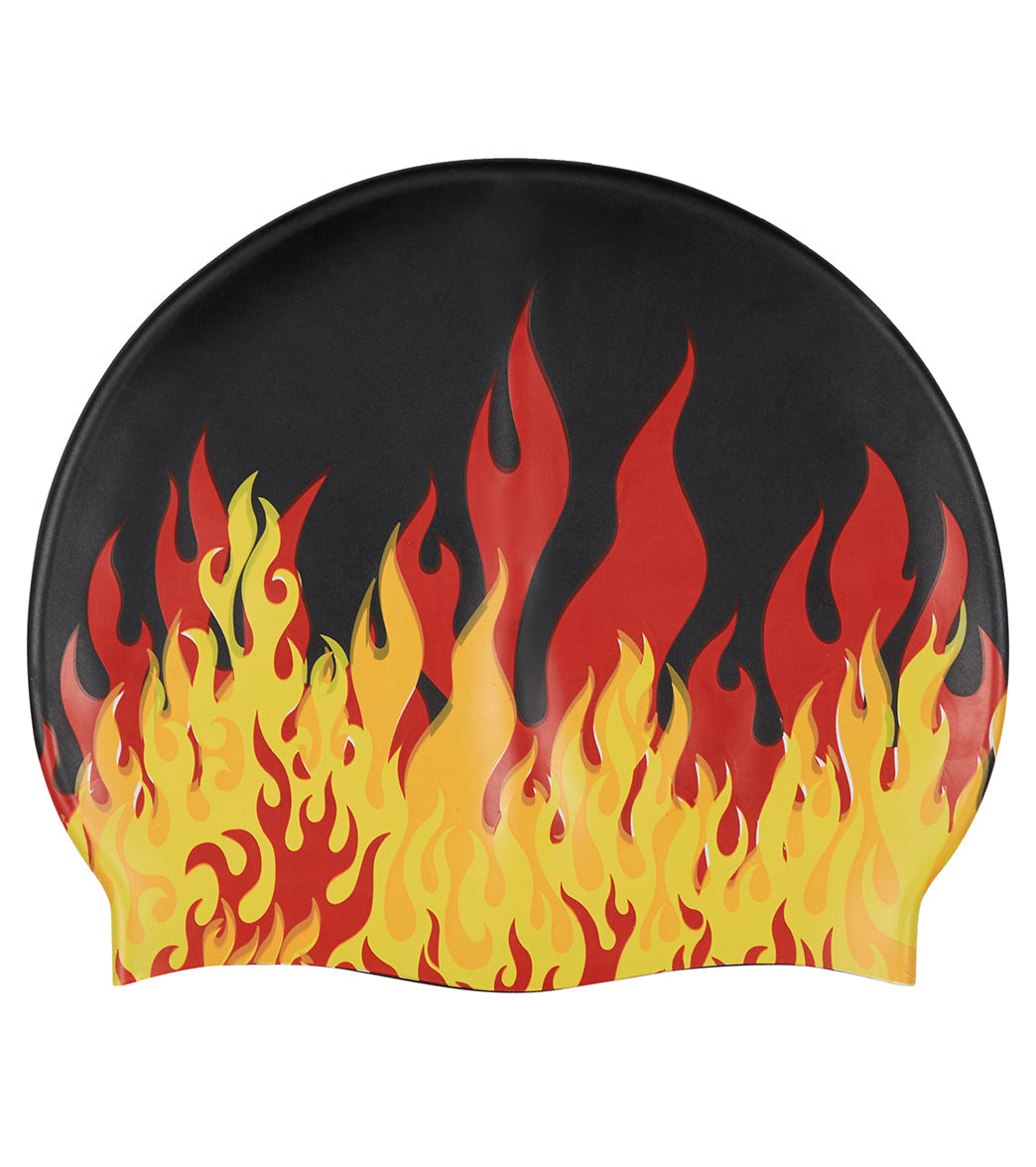 Sporti Fast Flames Silicone Swim Cap