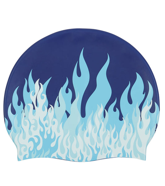 Sporti Fast Flames Silicone Swim Cap