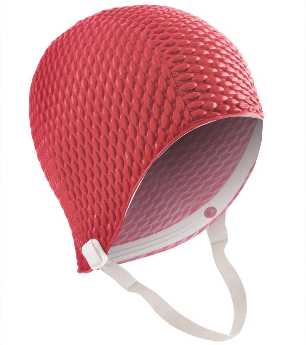 Sporti Bubble Swim Cap with Chin Strap