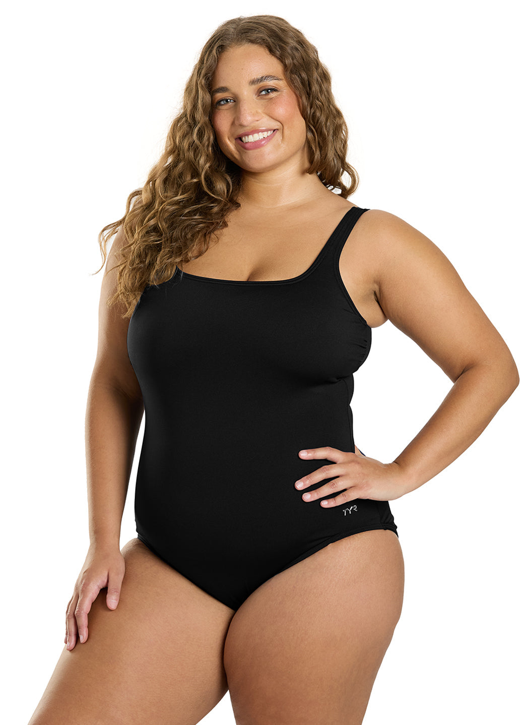 TYR Solid Aqua Chlorine Resistant Controlfit U Back One Piece Swimsuit