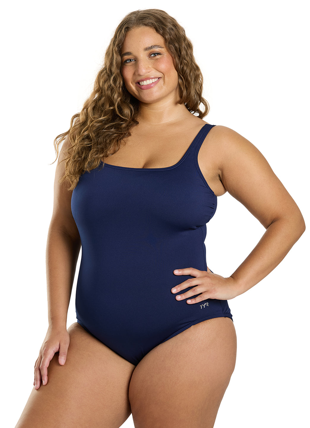 TYR Solid Aqua Chlorine Resistant Controlfit U Back One Piece Swimsuit