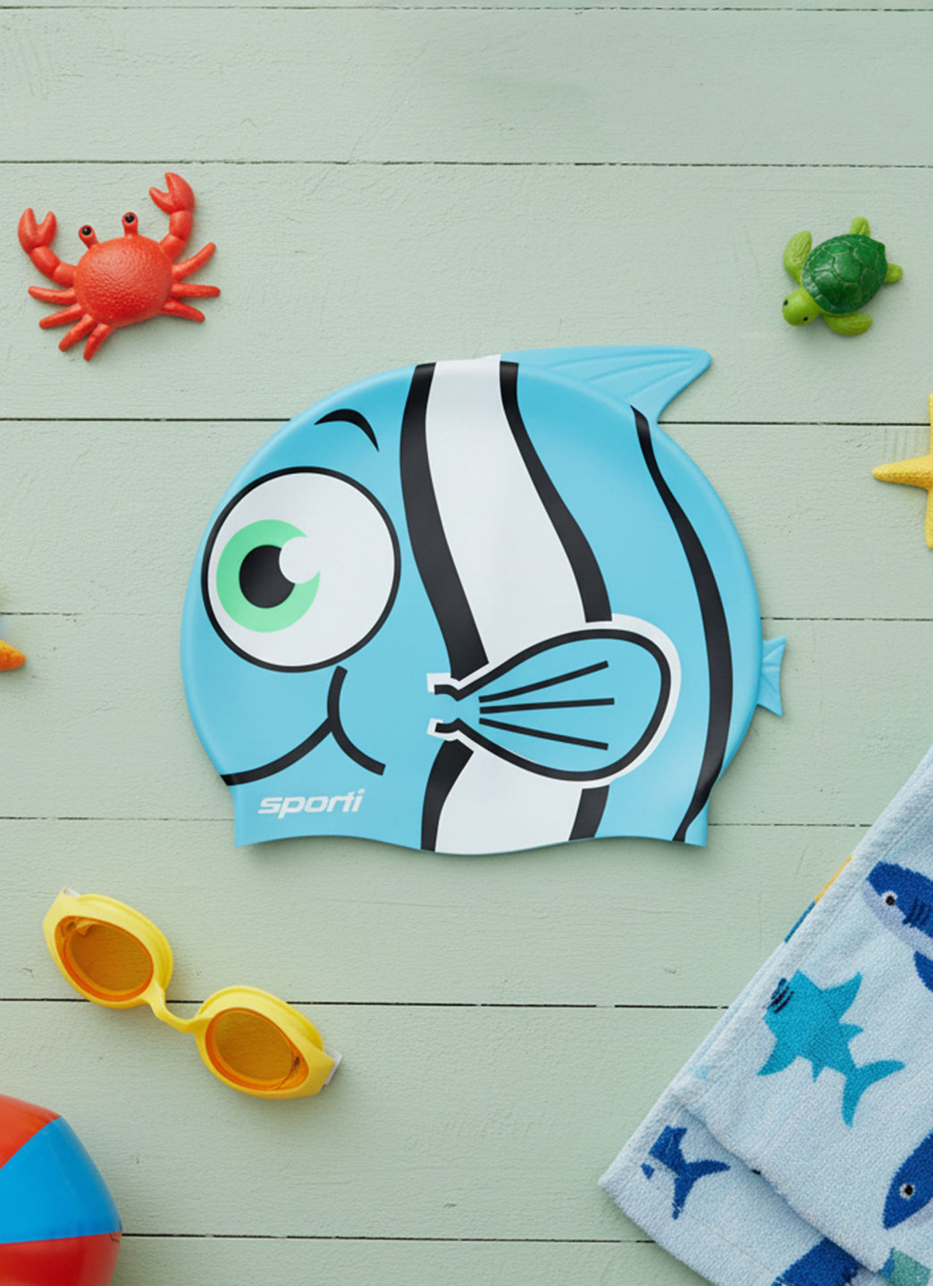 Sporti Cartoon Clownfish Silicone Swim Cap Jr.