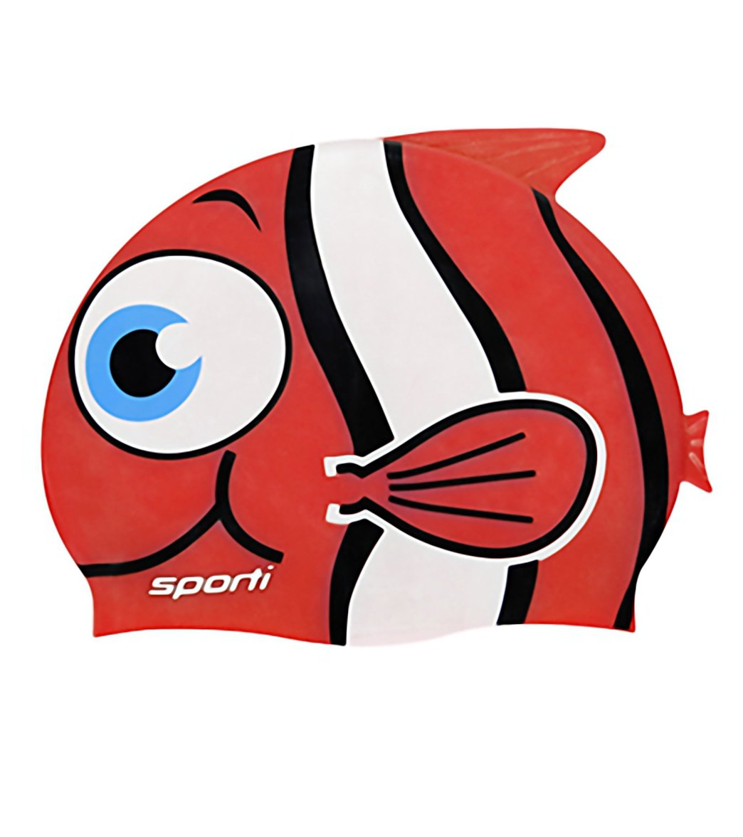 Sporti Cartoon Clownfish Silicone Swim Cap Jr.