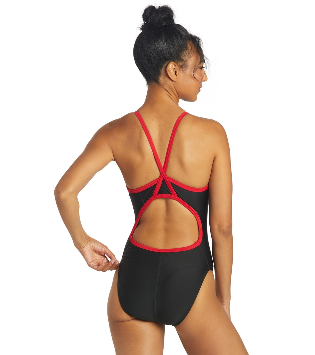 Sporti Guard Piped Thin Strap One Piece Swimsuit