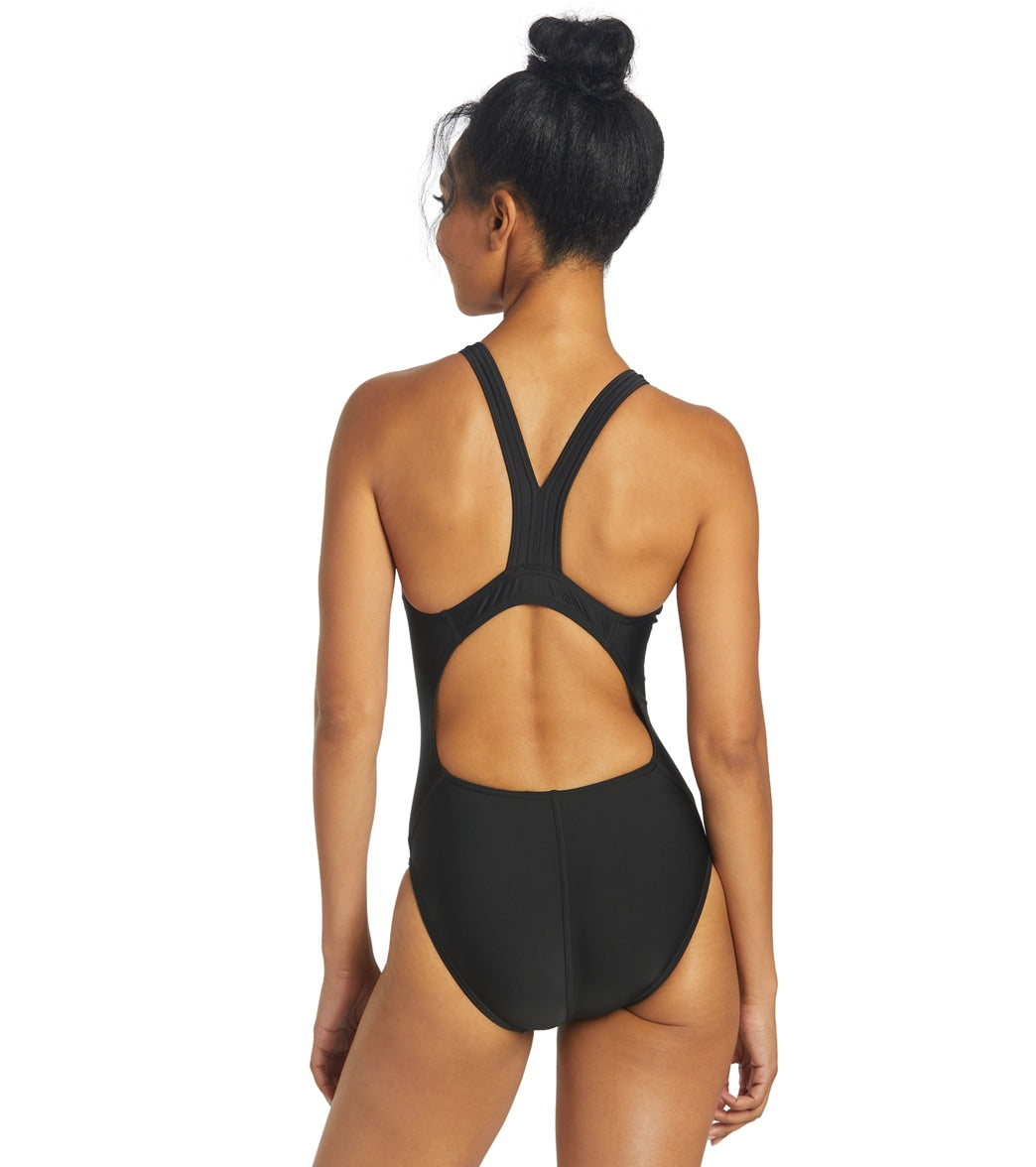 Sporti Guard Solid Wide Strap One Piece Swimsuit