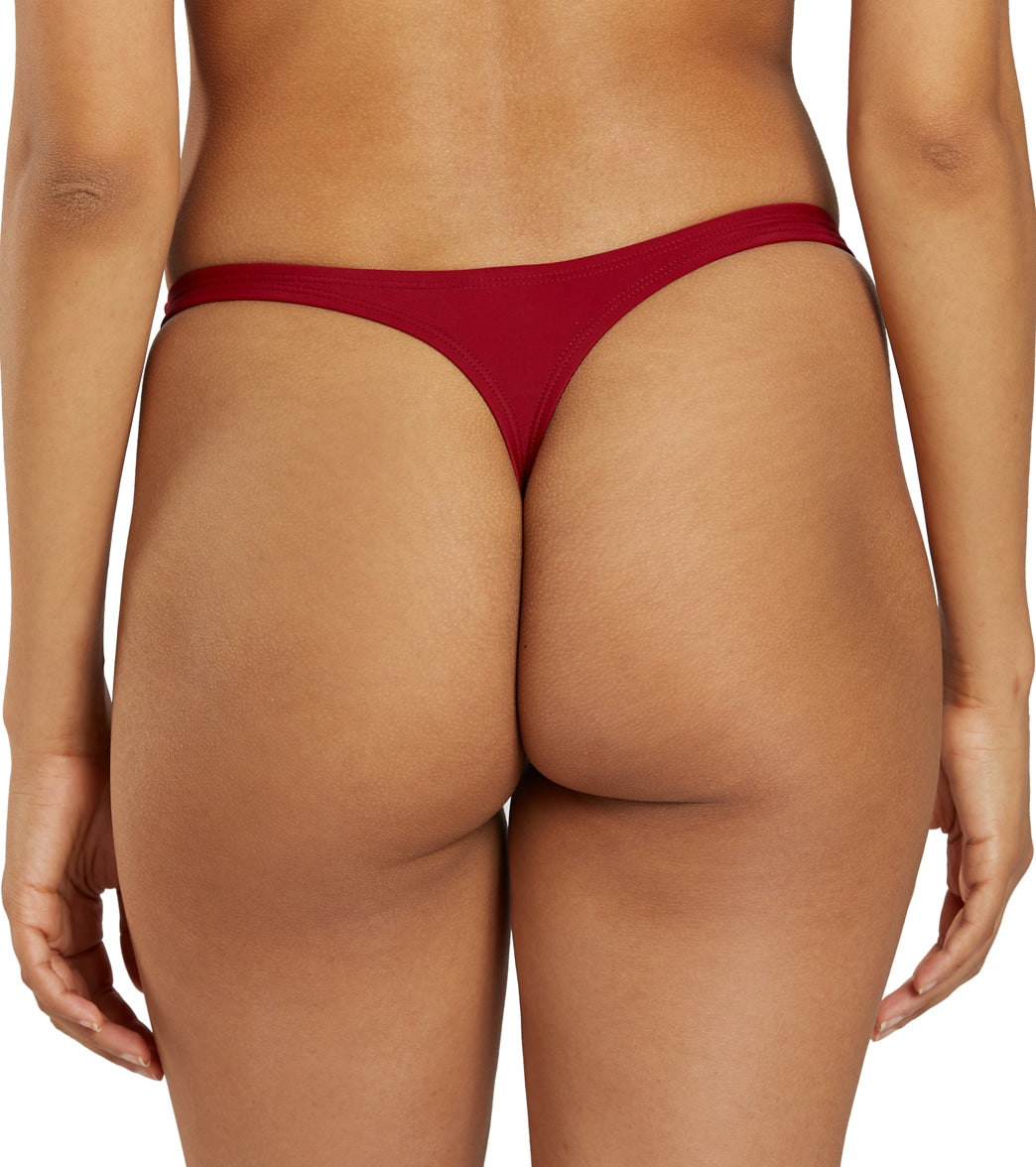 Sporti Solid Thong Bikini Swim Bottom