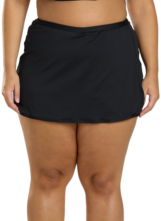TYR Solid Wrap Front Swim Skort