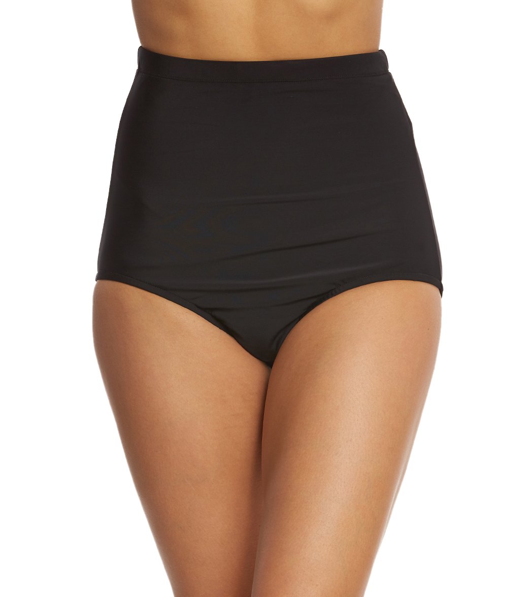 Penbrooke Swimwear Solid Ultra High Waist Pant Bikini Bottom
