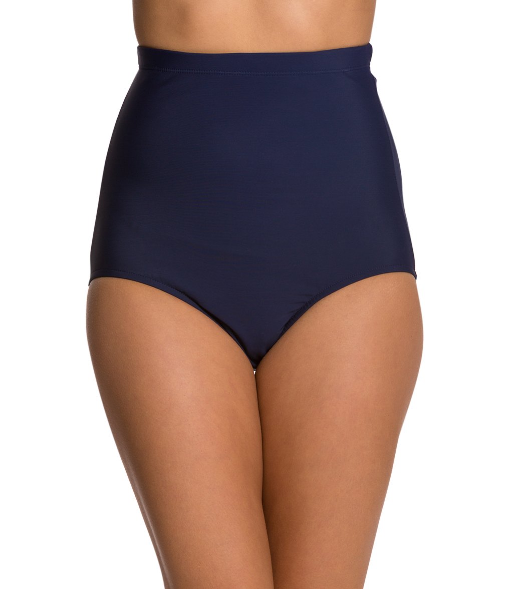 Penbrooke Swimwear Solid Ultra High Waist Pant Bikini Bottom