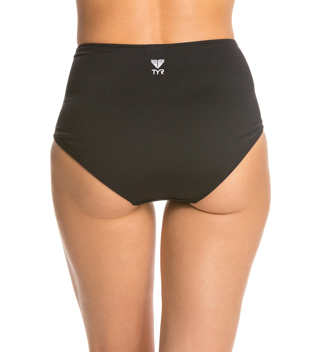 TYR Women's Solid High Waist Bikini Bottoms