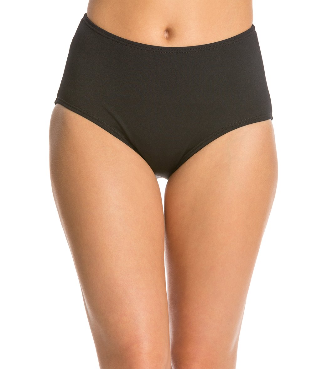 TYR Women's Solid High Waist Bikini Bottoms