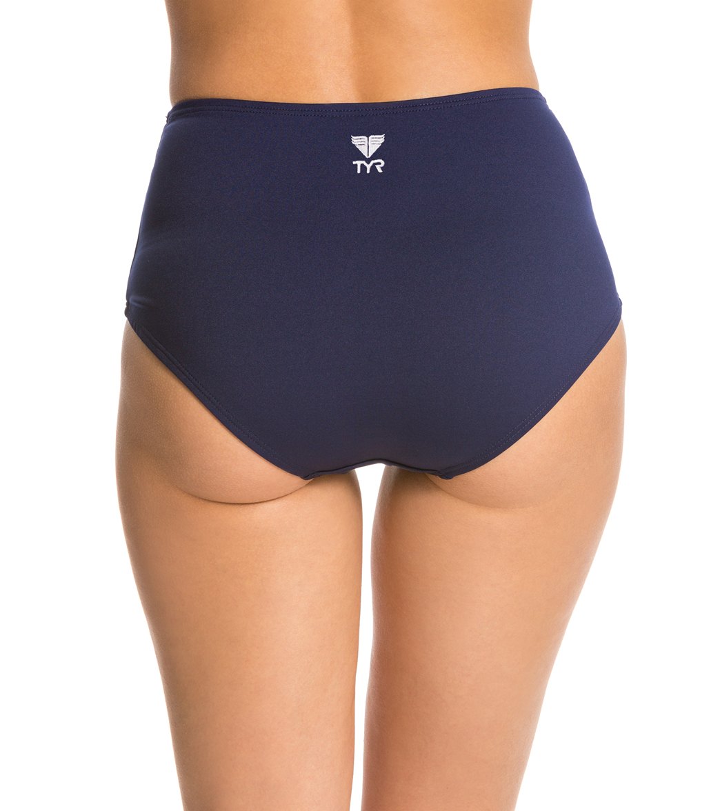 TYR Women's Solid High Waist Bikini Bottoms