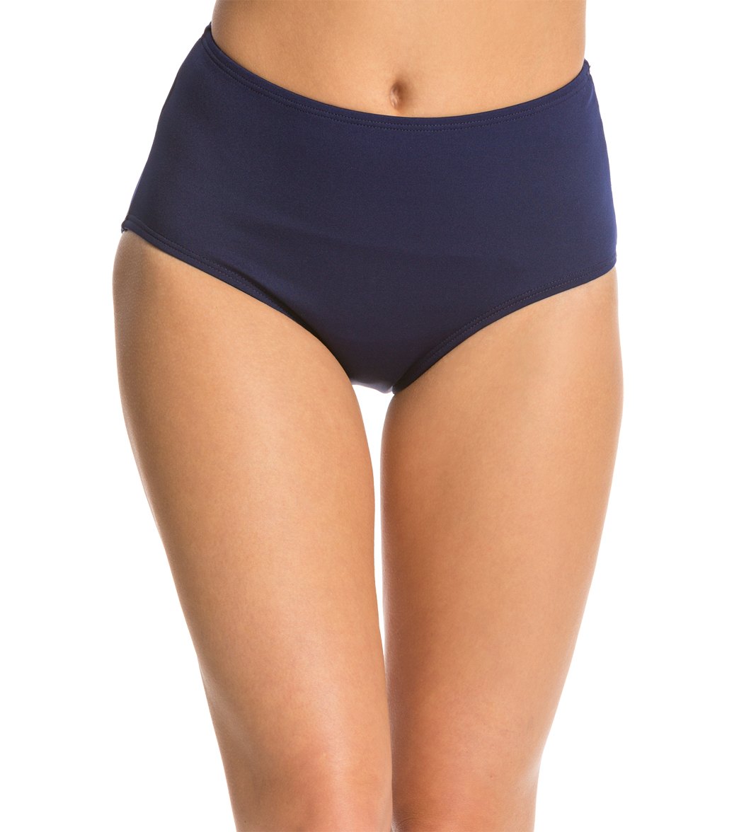 TYR Women's Solid High Waist Bikini Bottoms