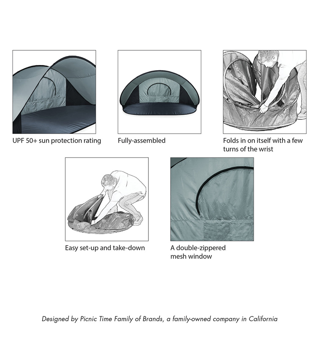 Picnic Time Manta Popup Sun/Wind Shelter Beach Tent