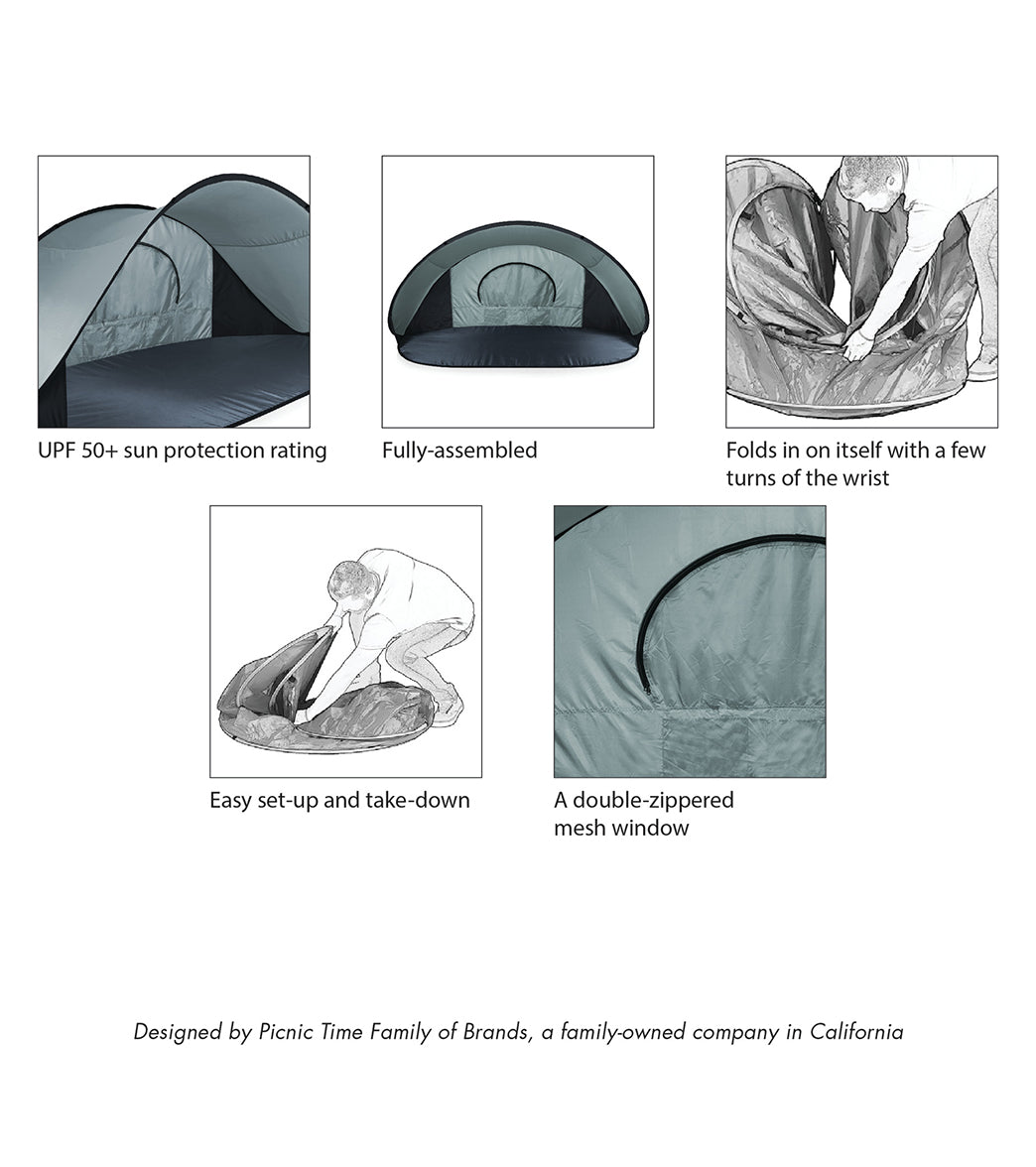 Picnic Time Manta Popup Sun/Wind Shelter Beach Tent