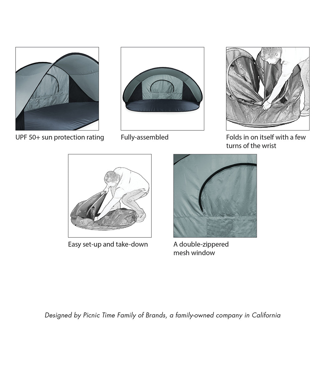 Picnic Time Manta Popup Sun/Wind Shelter Beach Tent