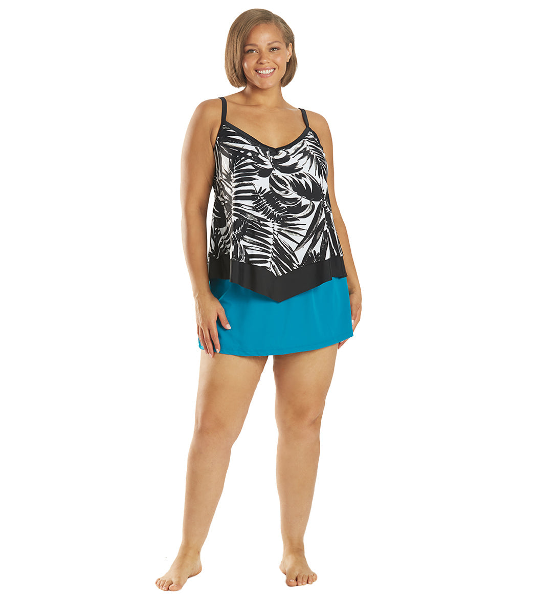 Maxine Plus Size Solid Swim Skirt