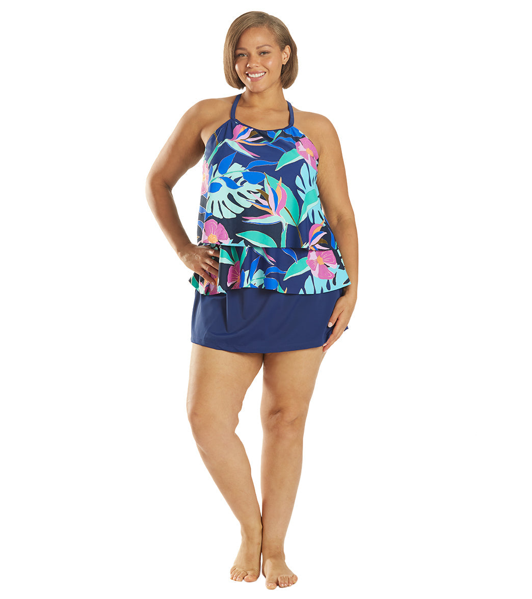 Maxine Plus Size Solid Swim Skirt
