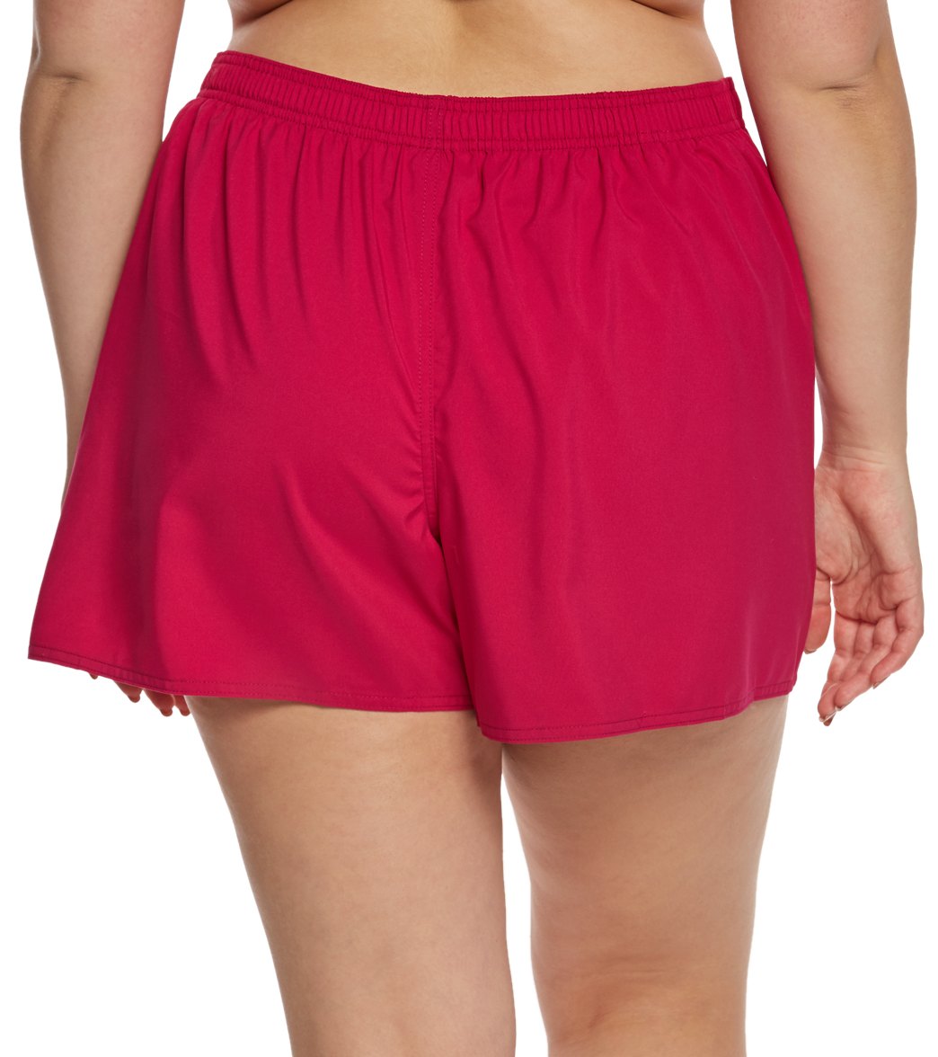 Maxine Plus Size Solids Woven Board Shorts