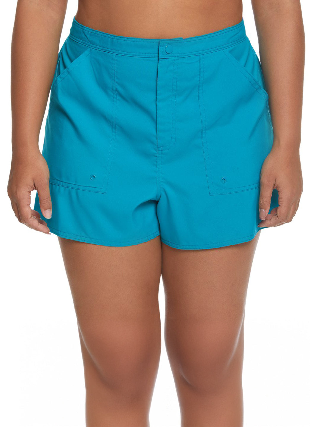 Maxine Plus Size Solids Woven Board Shorts