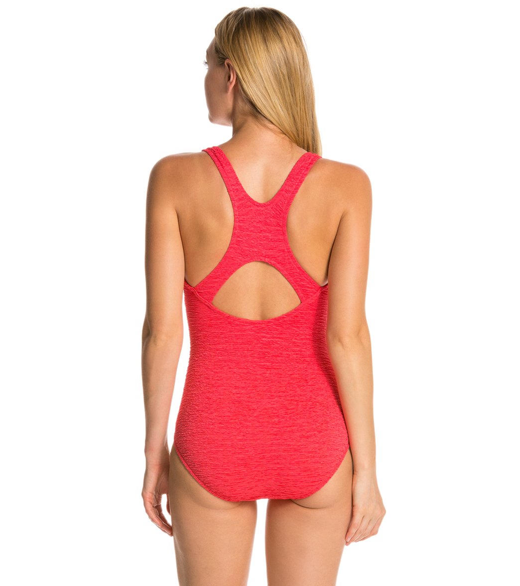 Penbrooke Krinkle Chlorine Resistant Active Back One Piece Swimsuit (D-Cup)