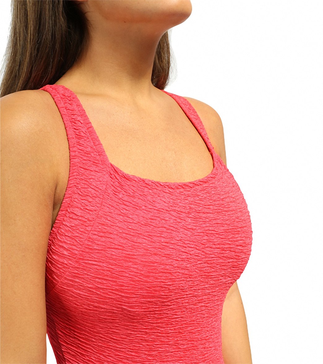 Penbrooke Krinkle Chlorine Resistant Active Back One Piece Swimsuit (D-Cup)