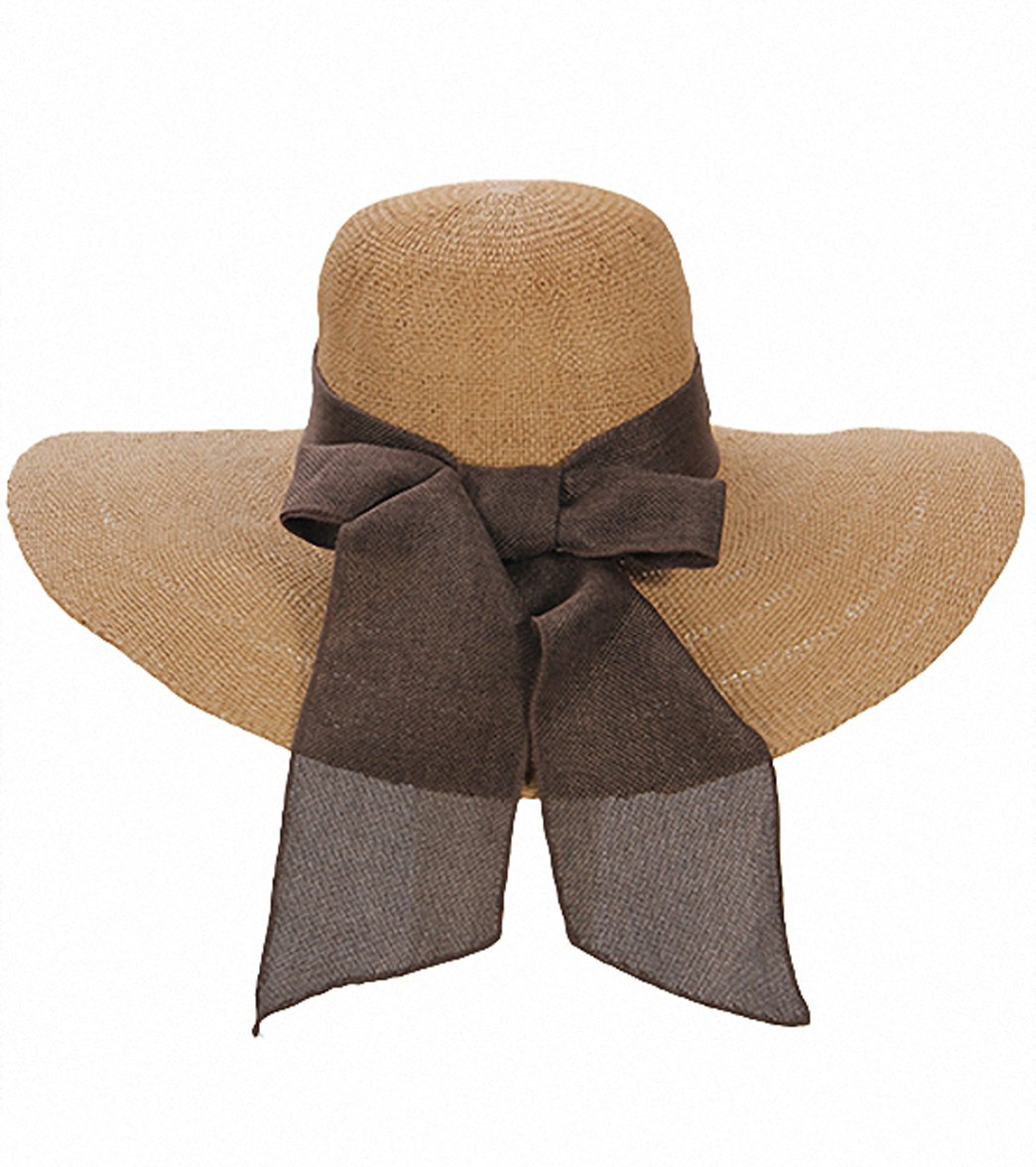 Sun N Sand Melina Crochet W/ Linen Scarf Straw Hat