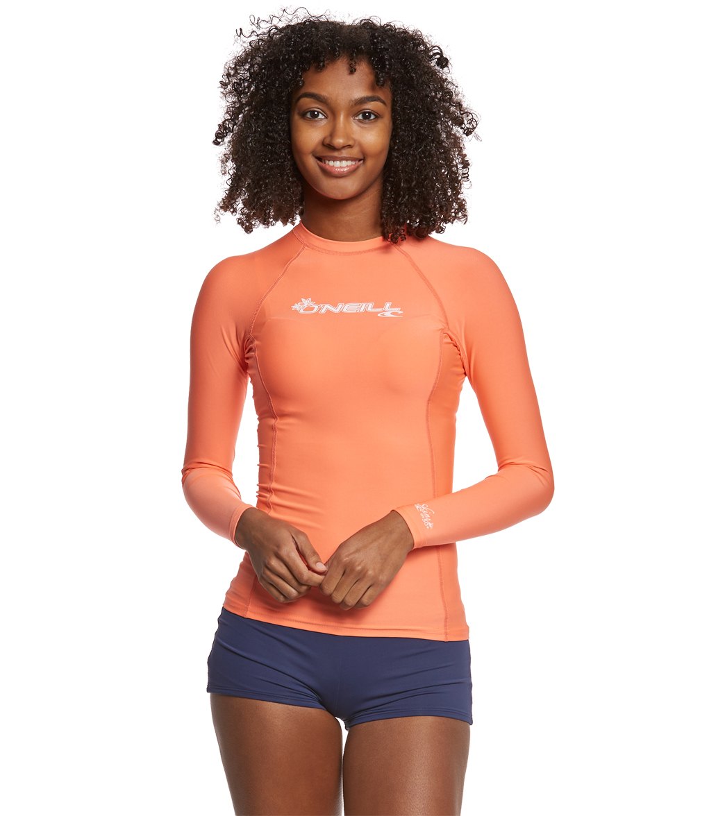 O'Neill Women's Basic Skins Long Sleeve Crew Rashguard